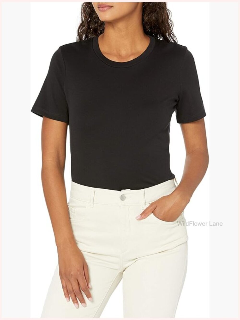 Fitted Short Sleeve Crewneck T-Shirt Cotton